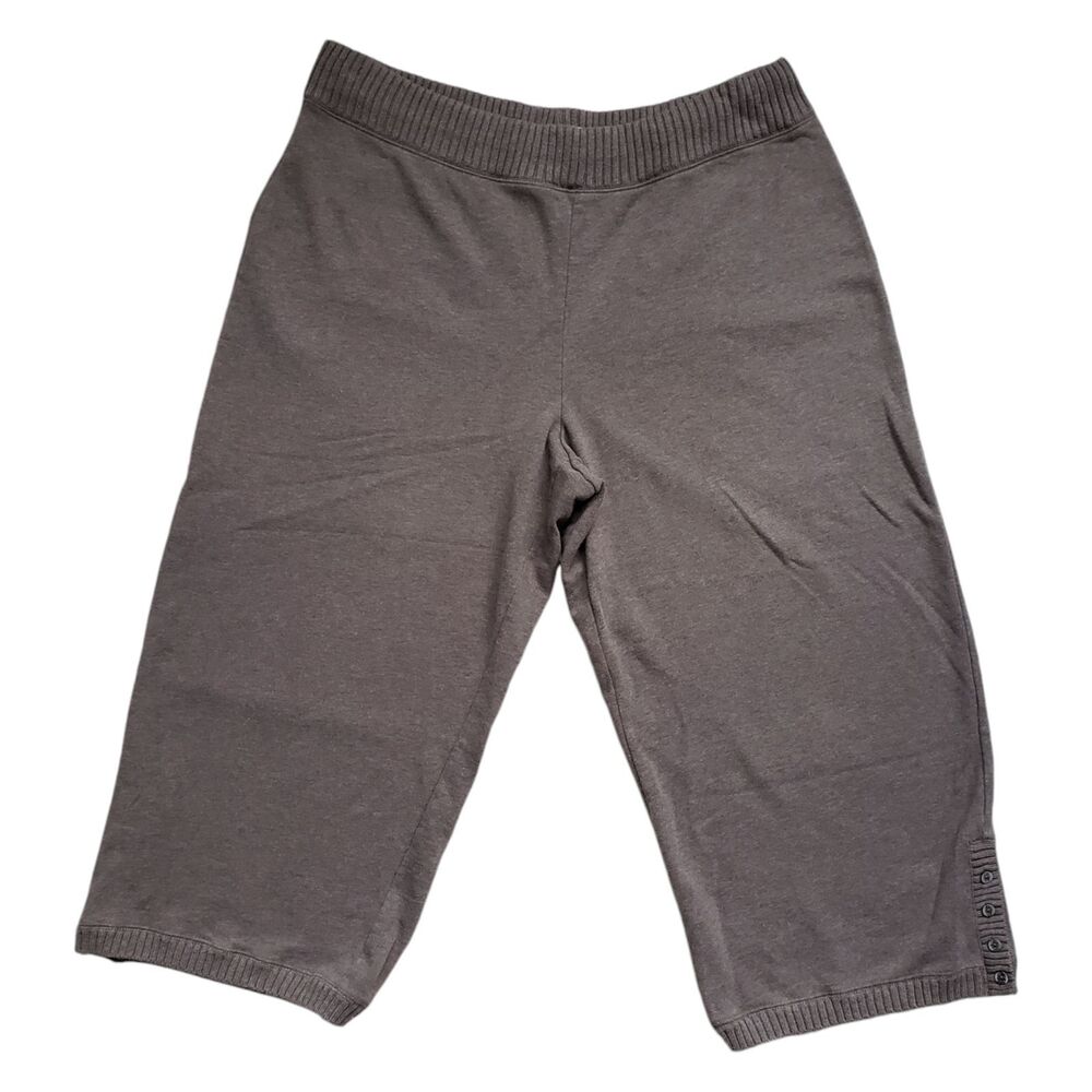 J Jill Crop Capri Pants Womens LP Large Petite Brown Stretch - Picture 2 of 14